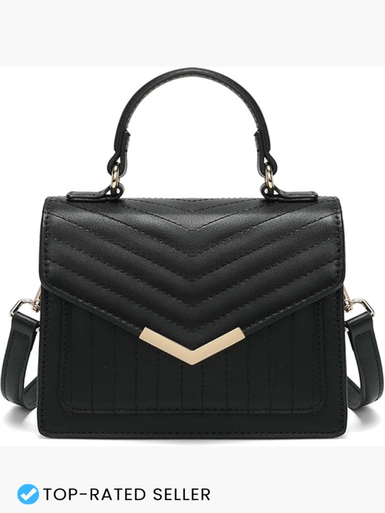 Quilted Vegan Leather Crossbody Bag Top Handle Shoulder Purse Adjustable Strap